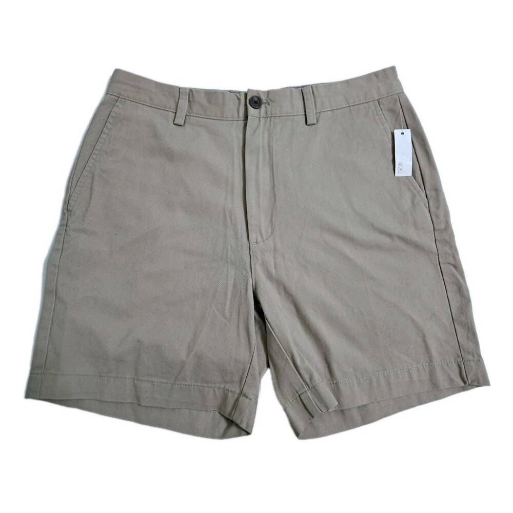 Amazon Essentials Mens 32 Chino Shorts Khaki Flat Front Dress Summer Work